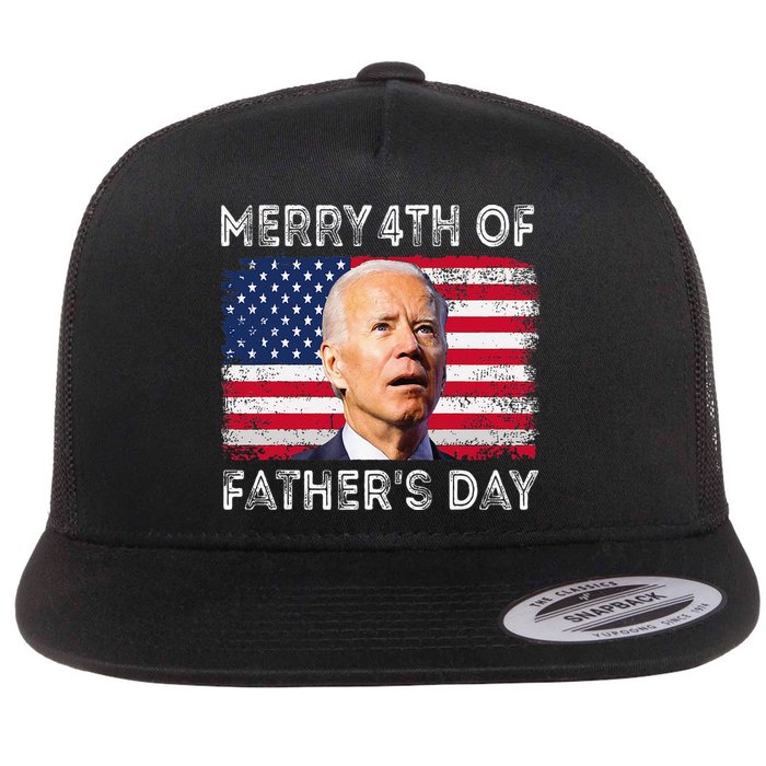 Merry 4th of July Father's Day 4th of July Flat Bill Trucker Hat