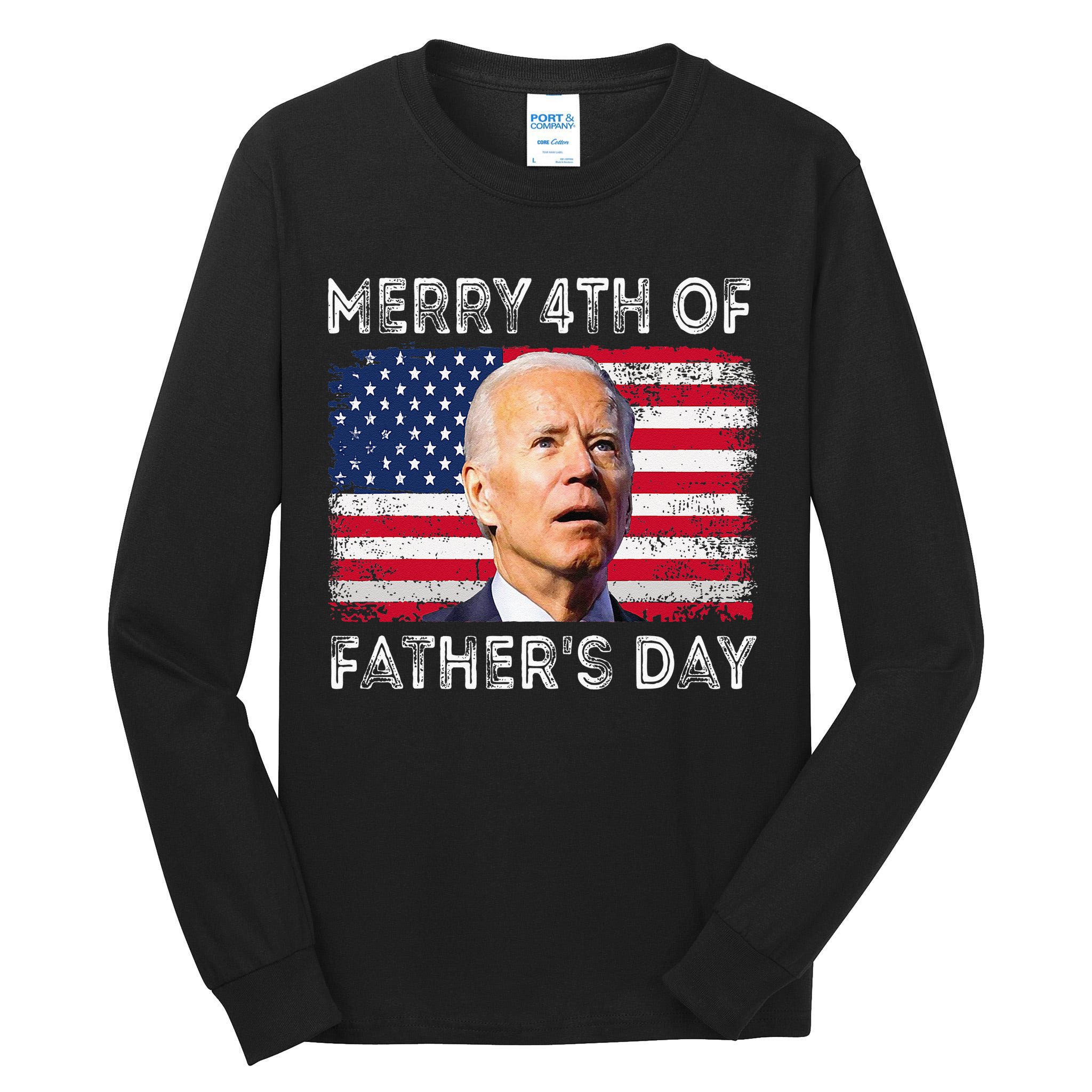 Merry 4th of July Father's Day 4th of July Tall Long Sleeve T-Shirt