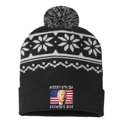 Merry 4th of July Father's Day 4th of July USA-Made Snowflake Beanie