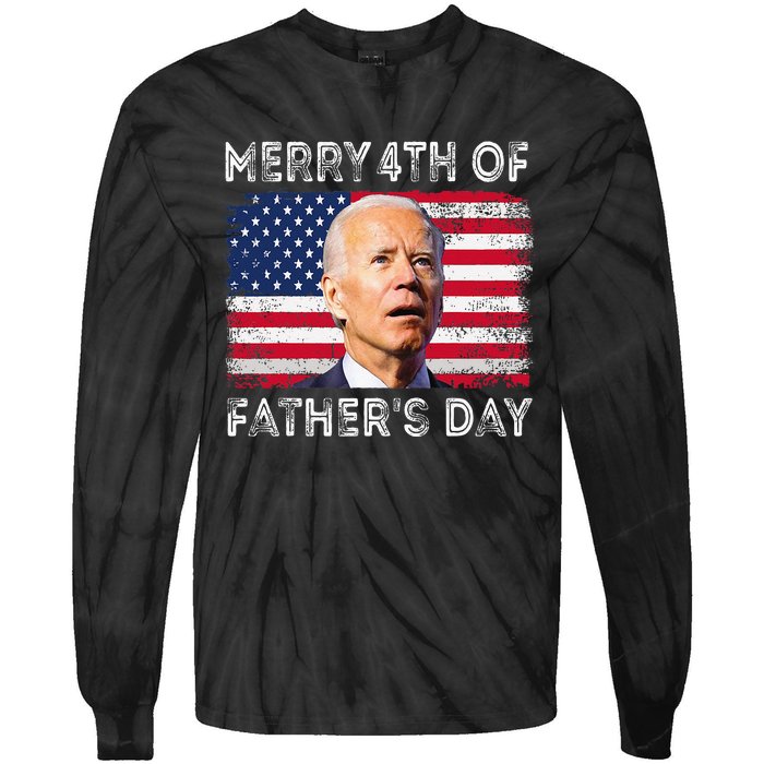 Merry 4th of July Father's Day 4th of July Tie-Dye Long Sleeve Shirt