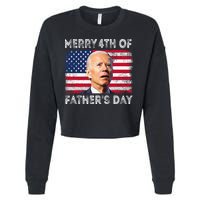 Merry 4th of July Father's Day 4th of July Cropped Pullover Crew