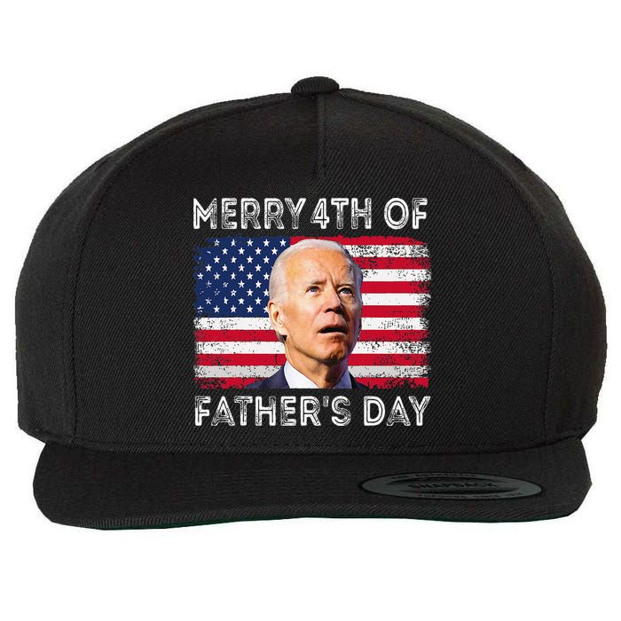 Merry 4th of July Father's Day 4th of July Wool Snapback Cap
