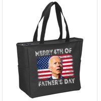 Merry 4th of July Father's Day 4th of July Zip Tote Bag