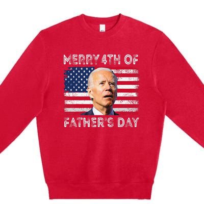 Merry 4th of July Father's Day 4th of July Premium Crewneck Sweatshirt