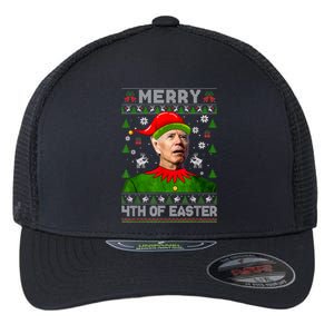 Merry 4th Of Easter Funny Joe Biden Ugly Christmas Flexfit Unipanel Trucker Cap