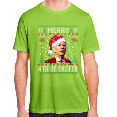 Merry 4th Of Easter Funny Joe Biden Christmas Ugly Sweater Adult ChromaSoft Performance T-Shirt