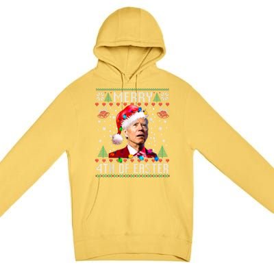 Merry 4th Of Easter Funny Joe Biden Christmas Ugly Sweater Premium Pullover Hoodie