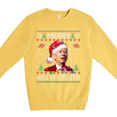 Merry 4th Of Easter Funny Joe Biden Christmas Ugly Sweater Premium Crewneck Sweatshirt