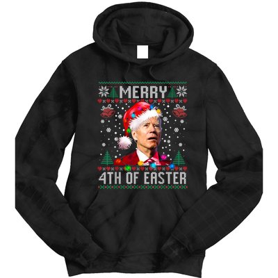 Merry 4th Of Easter Funny Joe Biden Christmas Ugly Sweater Tie Dye Hoodie