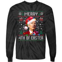 Merry 4th Of Easter Funny Joe Biden Christmas Ugly Sweater Tie-Dye Long Sleeve Shirt