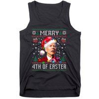 Merry 4th Of Easter Funny Joe Biden Christmas Ugly Sweater Tank Top