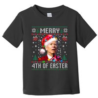 Merry 4th Of Easter Funny Joe Biden Christmas Ugly Sweater Toddler T-Shirt