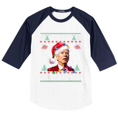 Merry 4th Of Easter Funny Joe Biden Christmas Ugly Sweater Baseball Sleeve Shirt