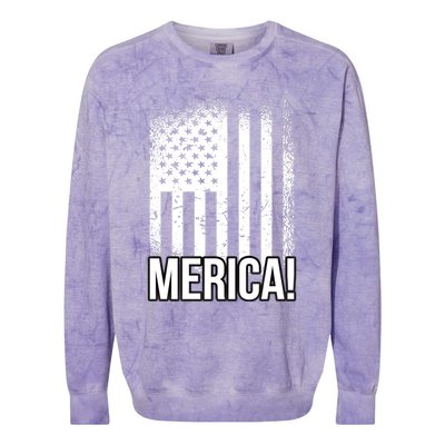 Merica 4th Of July American Flag Patrioticic Meaningful Gift Colorblast Crewneck Sweatshirt