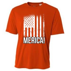 Merica 4th Of July American Flag Patrioticic Meaningful Gift Cooling Performance Crew T-Shirt