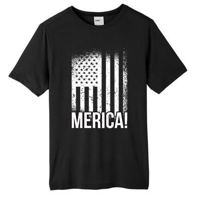 Merica 4th Of July American Flag Patrioticic Meaningful Gift Tall Fusion ChromaSoft Performance T-Shirt