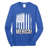 Merica 4th Of July American Flag Patrioticic Meaningful Gift Long Sleeve Shirt