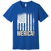 Merica 4th Of July American Flag Patrioticic Meaningful Gift Premium T-Shirt