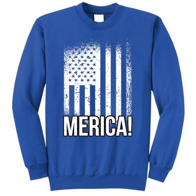 Merica 4th Of July American Flag Patrioticic Meaningful Gift Tall Sweatshirt