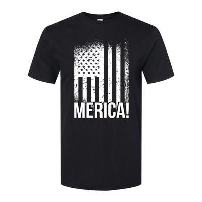 Merica 4th Of July American Flag Patrioticic Meaningful Gift Softstyle CVC T-Shirt