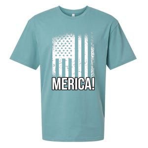 Merica 4th Of July American Flag Patrioticic Meaningful Gift Sueded Cloud Jersey T-Shirt