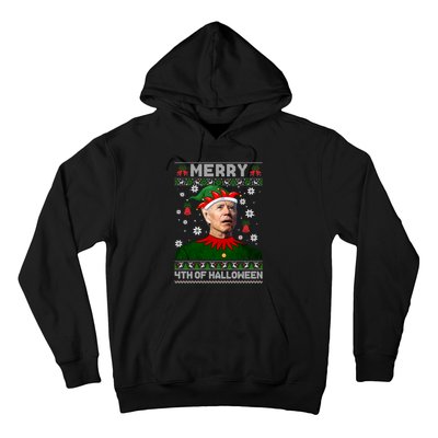 Merry 4th Of Halloween Funny Joe Biden Christmas Ugly Sweater Hoodie