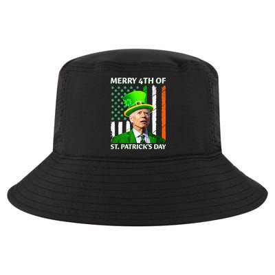 Merry 4th Of St Patrick's Day Funny Leprechaun Joe Biden  Cool Comfort Performance Bucket Hat