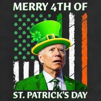 Merry 4th Of St Patrick's Day Funny Leprechaun Joe Biden  Cool Comfort Performance Bucket Hat