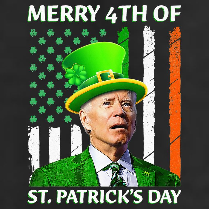 Merry 4th Of St Patrick's Day Funny Leprechaun Joe Biden  Cool Comfort Performance Bucket Hat