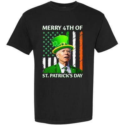 Merry 4th Of St Patrick's Day Funny Leprechaun Joe Biden  Garment-Dyed Heavyweight T-Shirt