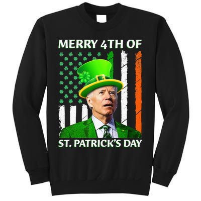 Merry 4th Of St Patrick's Day Funny Leprechaun Joe Biden  Sweatshirt