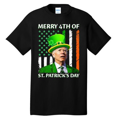 Merry 4th Of St Patrick's Day Funny Leprechaun Joe Biden  Tall T-Shirt