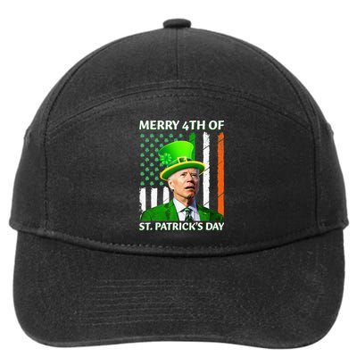 Merry 4th Of St Patrick's Day Funny Leprechaun Joe Biden  7-Panel Snapback Hat