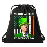 Merry 4th Of St Patrick's Day Funny Leprechaun Joe Biden  Drawstring Bag