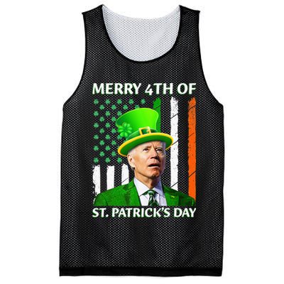 Merry 4th Of St Patrick's Day Funny Leprechaun Joe Biden  Mesh Reversible Basketball Jersey Tank