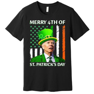 Merry 4th Of St Patrick's Day Funny Leprechaun Joe Biden  Premium T-Shirt