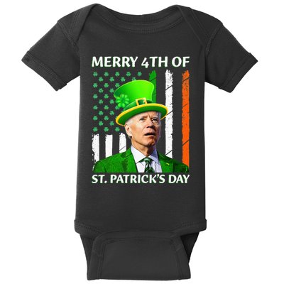 Merry 4th Of St Patrick's Day Funny Leprechaun Joe Biden  Baby Bodysuit