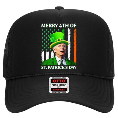 Merry 4th Of St Patrick's Day Funny Leprechaun Joe Biden  Trucker Hat