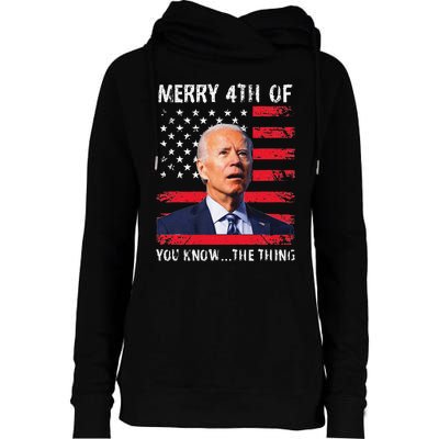 Merry 4th Of July Womens Funnel Neck Pullover Hood