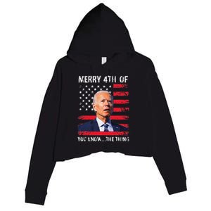 Merry 4th Of July Crop Fleece Hoodie