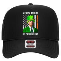 Merry 4th Of St Patrick's Day Joe Biden Leprechaun Hat  High Crown Mesh Back Trucker Hat