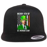 Merry 4th Of St Patrick's Day Joe Biden Leprechaun Hat  Flat Bill Trucker Hat