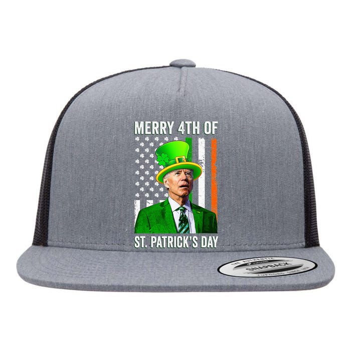 Merry 4th Of St Patrick's Day Joe Biden Leprechaun Hat  Flat Bill Trucker Hat