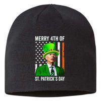 Merry 4th Of St Patrick's Day Joe Biden Leprechaun Hat  Sustainable Beanie