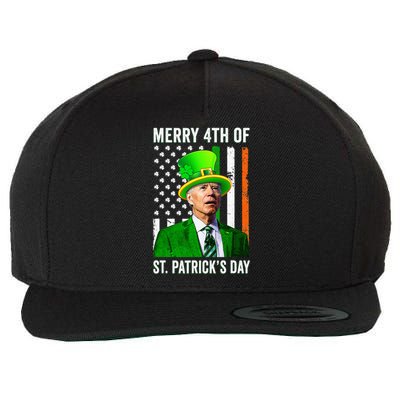 Merry 4th Of St Patrick's Day Joe Biden Leprechaun Hat  Wool Snapback Cap