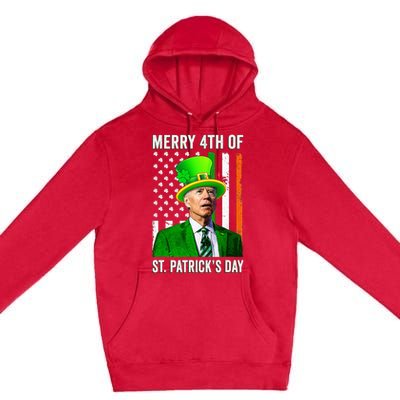 Merry 4th Of St Patrick's Day Joe Biden Leprechaun Hat  Premium Pullover Hoodie