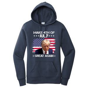 Make 4th Of July Great Again Trump Mugshot Save America 2024 Gift Women's Pullover Hoodie