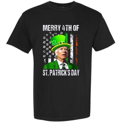 Merry 4th Of St Patricks Day Funny Joe Biden Leprechaun Hat Garment-Dyed Heavyweight T-Shirt