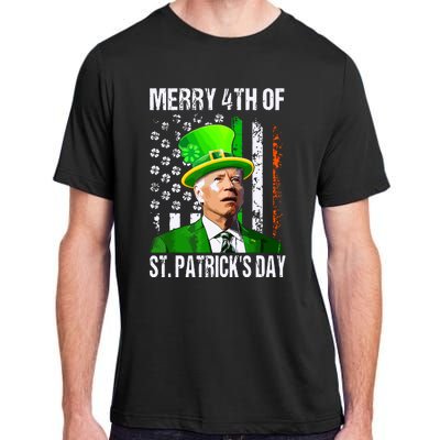 Merry 4th Of St Patricks Day Funny Joe Biden Leprechaun Hat Adult ChromaSoft Performance T-Shirt