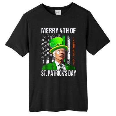 Merry 4th Of St Patricks Day Funny Joe Biden Leprechaun Hat Tall Fusion ChromaSoft Performance T-Shirt